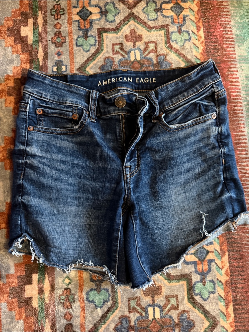 American Eagle Outfitters Blue Distressed Denim Cutoff Shorts